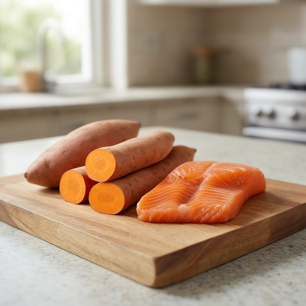 Treat #2: Sweet Potato and Salmon Chews