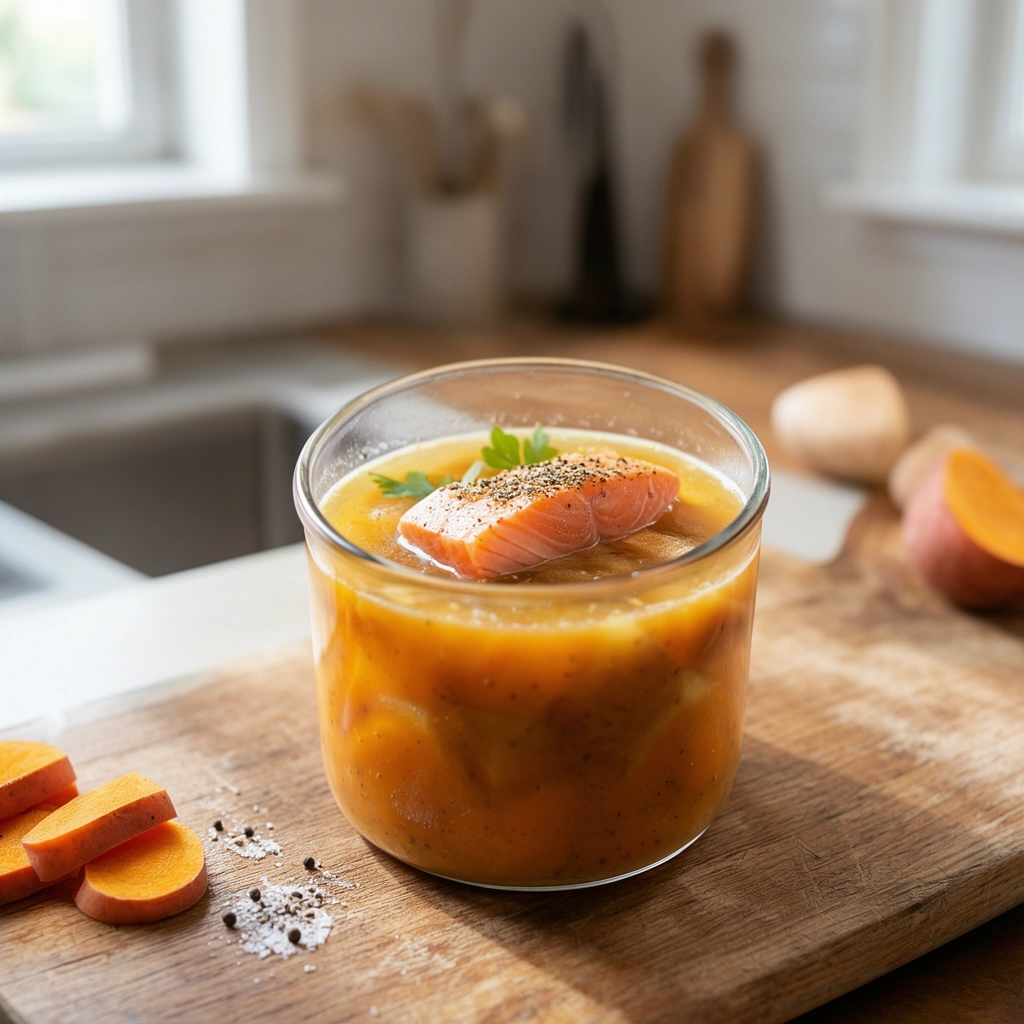 Recipe 4: Salmon Bone Broth with Sweet Potato