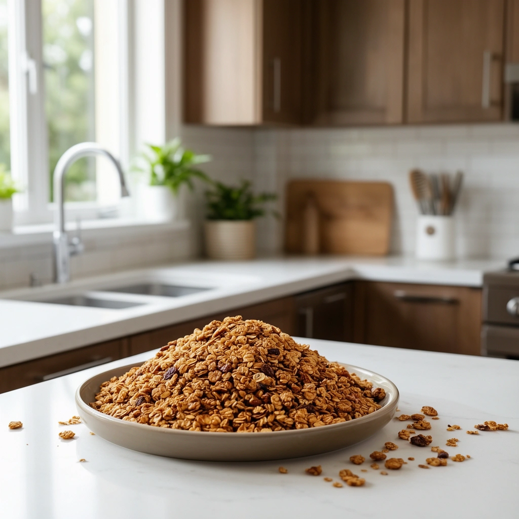 homemade granola for dogs in action