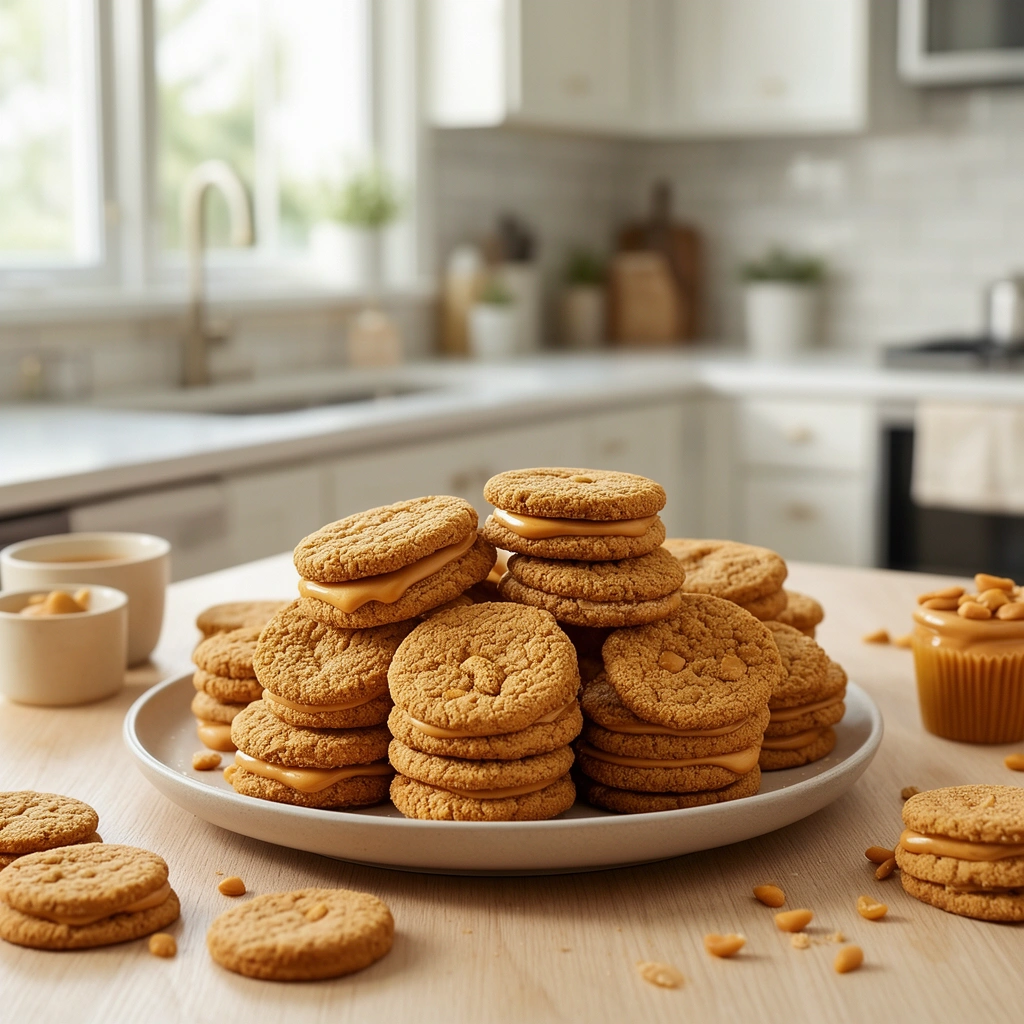 peanut butter dog sandwich cookies in action