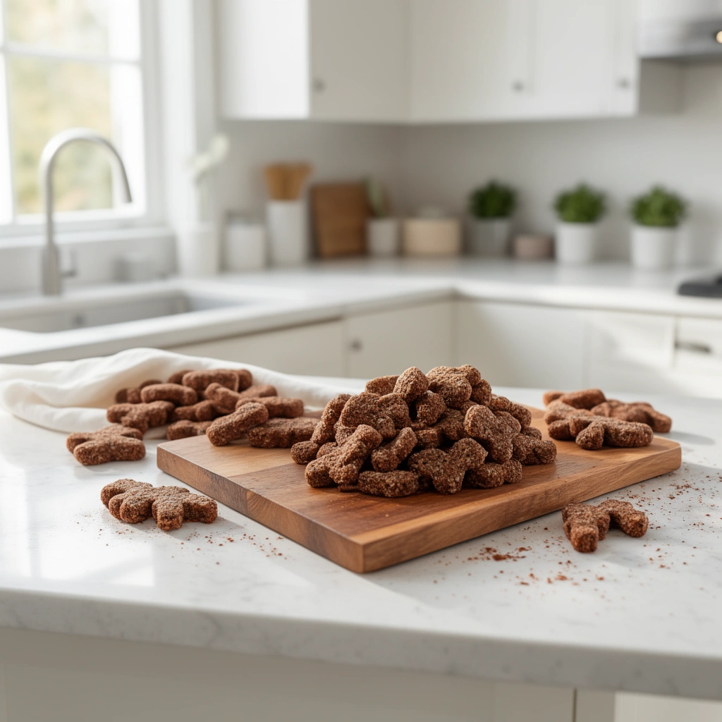 carob dog treats in action