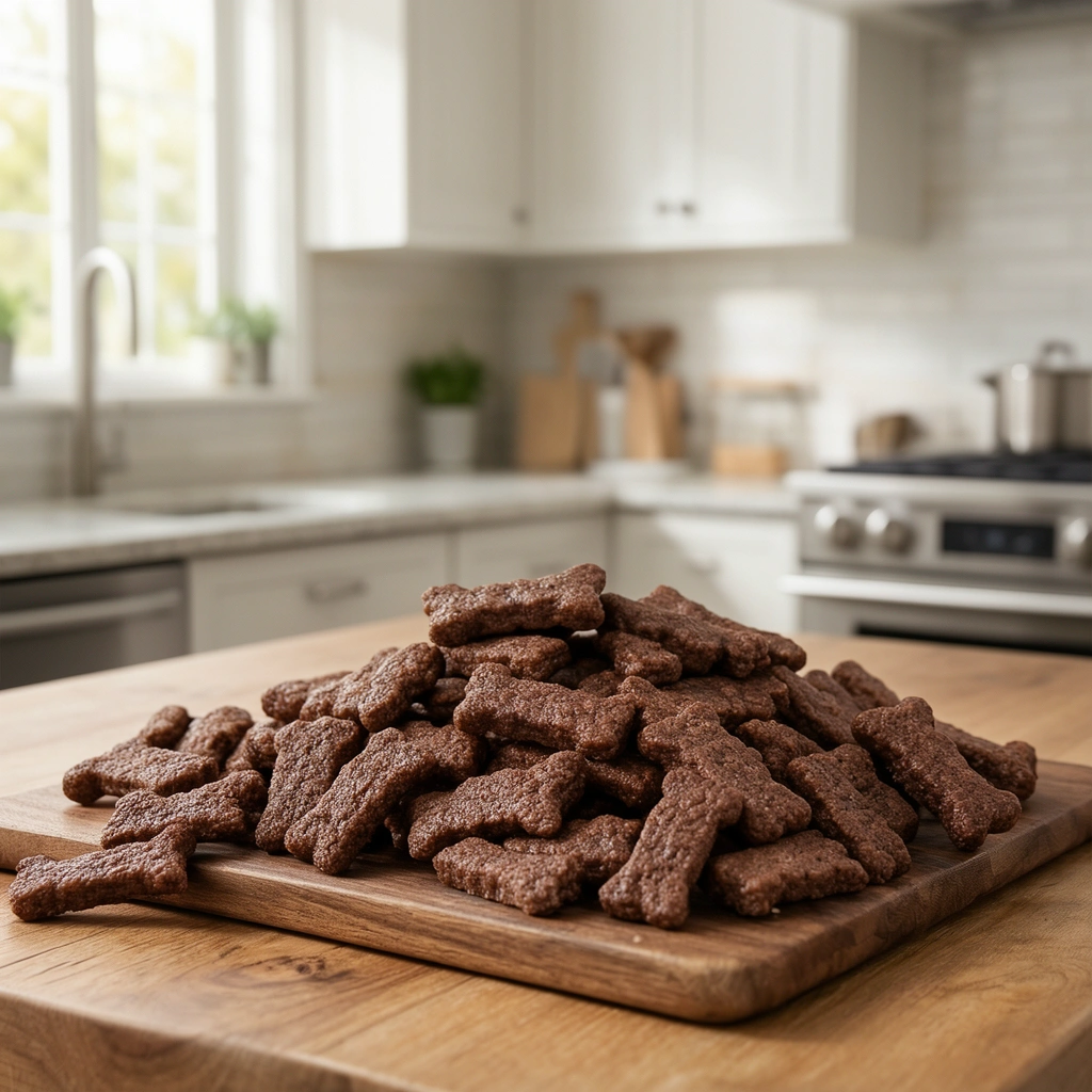 beef dog treats in action