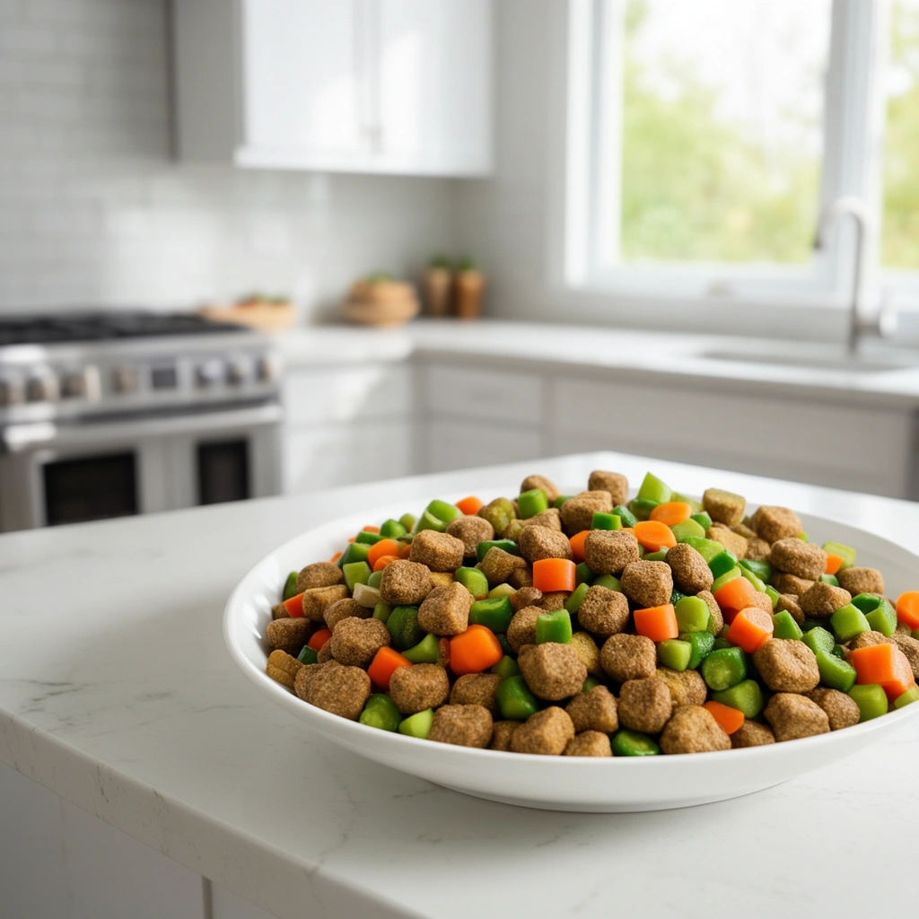 3 Ingredient Chicken Veggie Dog Food Recipe in action