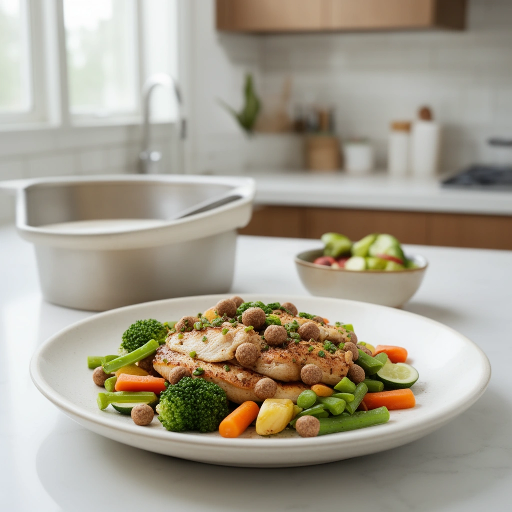 3 Ingredient Chicken Veggie Dog Food Recipe detail